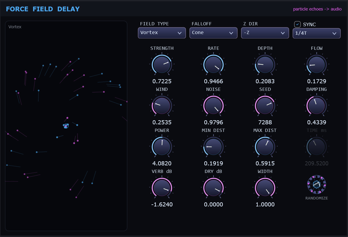 Force Field Delay - particle-field delay