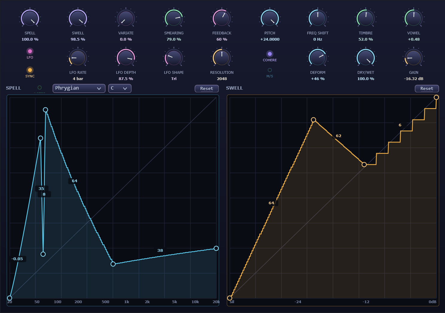 Spell & Swell - phase-vocoder spectral processor